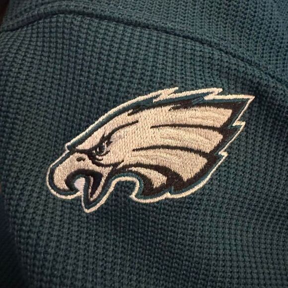 NFL Team Apparel Philadelphia Eagles quarter zip knit hoodie with zip pocket L - Picture 5 of 5
